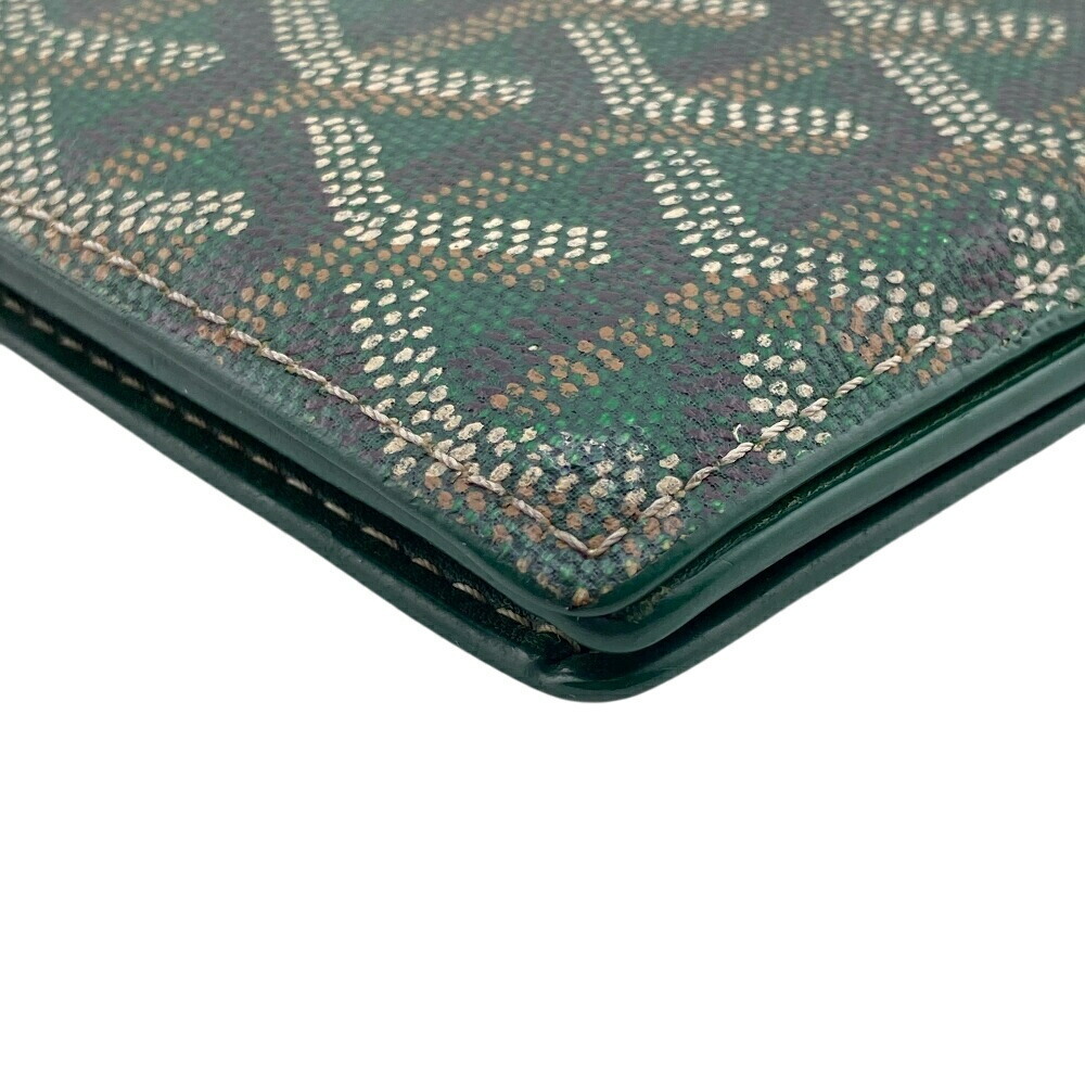 GOYARD Grenelle Herringbone Long Wallet Card Slots Coin Green - Picture 5 of 8